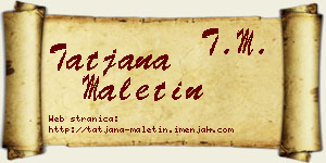 Tatjana Maletin vizit kartica